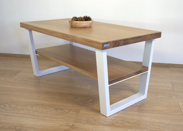 Morawood Konferenční stolek Sheffield Barva desky: Natural, Barva podnože: Černý mat, Rozměry: 450x900(mm)