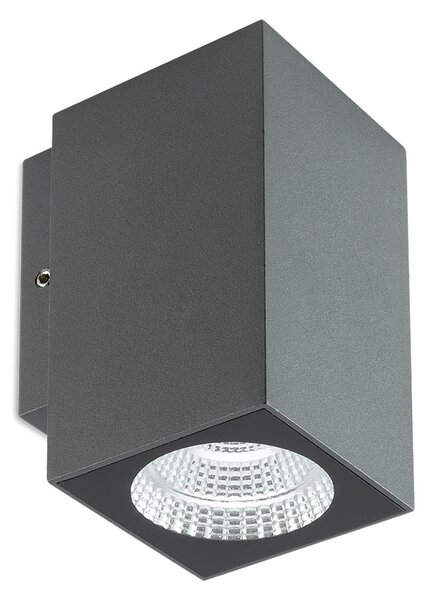 Redo 90085 Quad, šedé venkovní nástěnné svítidlo, 3W LED 3000K, výška 10,3cm, IP65