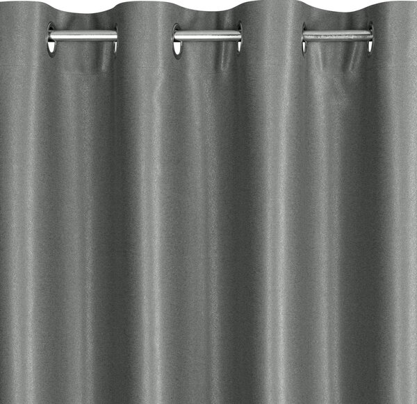ZATEMŇOVACÍ ZÁVĚS NA KROUŽCÍCH SELINA 140X250 CM TMAVĚŠEDÁ