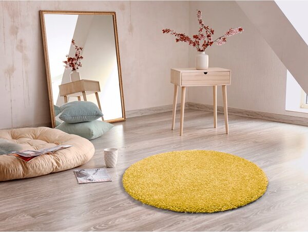 Žlutý koberec Universal Aqua Liso, ø 80 cm