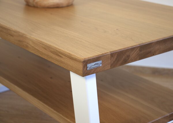 Morawood Konferenční stolek Sheffield Barva desky: Natural, Barva podnože: Černý mat, Rozměry: 450x900(mm)