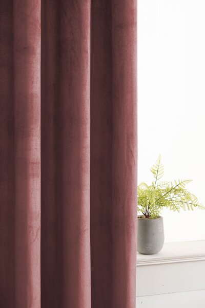 Zatemňovací závěs ELVIO VELVET 140x250 cm, starorůžový Zavěšení: Kovové kroužky