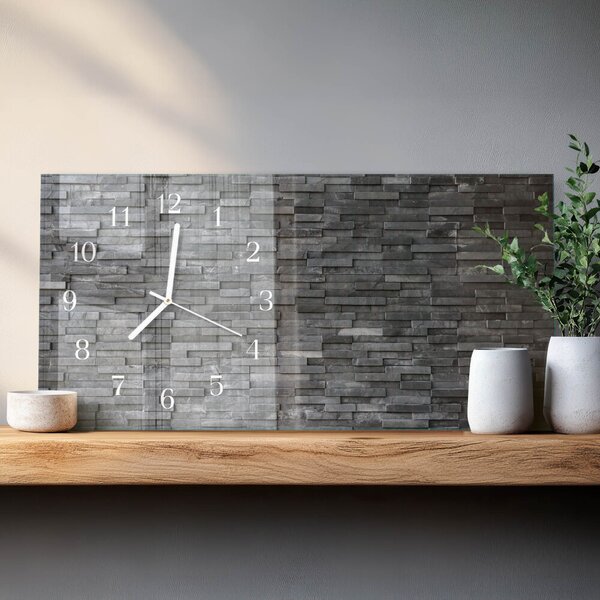 Skleněné hodiny horizontální Kamenná struktura zsppb-60x30-00295297