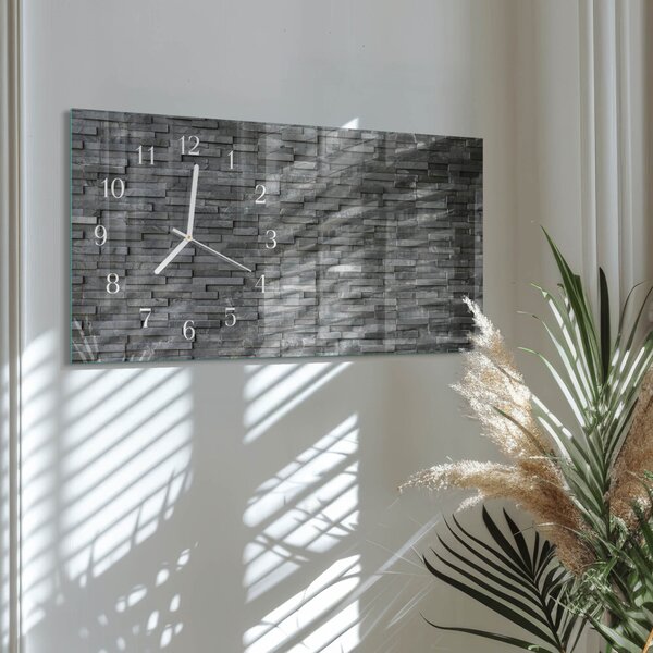 Skleněné hodiny horizontální Kamenná struktura zsppb-60x30-00295297