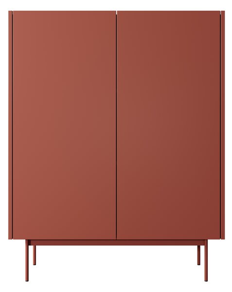 Komoda : korpus a čelo: cihla, dub Linea TOP, 97 x 122 x 37 cm