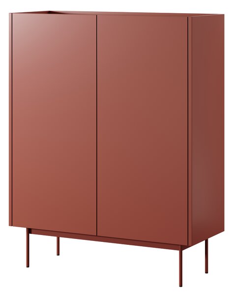 Komoda : korpus a čelo: cihla, dub Linea TOP, 97 x 122 x 37 cm