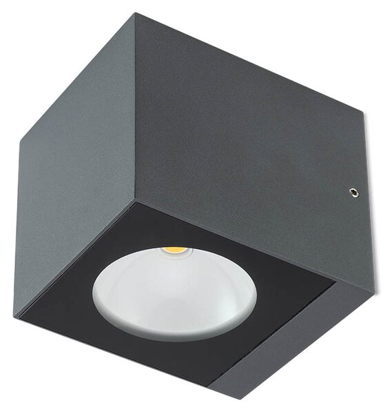 Redo 90098 Teko, šedé nástěnné exteriérové svítidlo se svícením dolu, 6W LED 3000K, výška 9,4cm, IP65