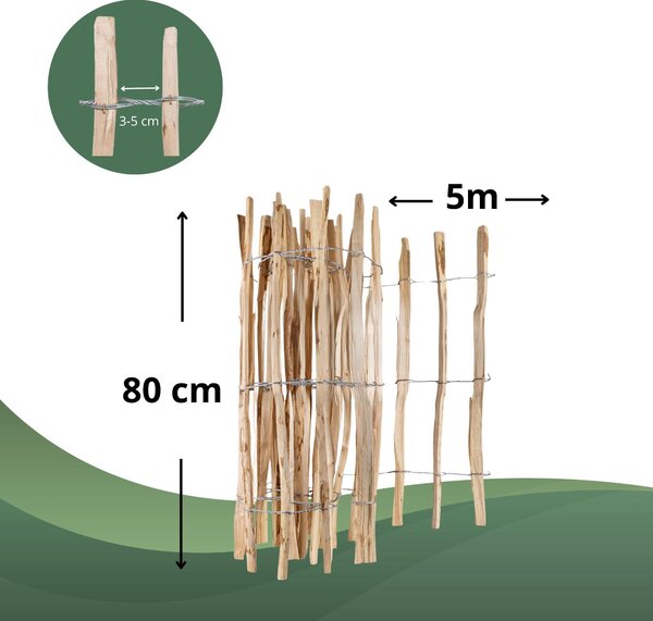 Creative Home latkové oplocení, výška 80 cm a délka 5 m | Rozteč latí 3–5 cm