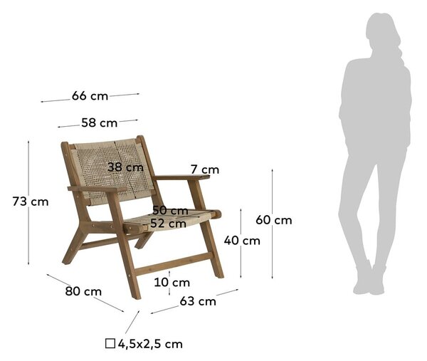 Dřevěné zahradní křeslo v přírodní barvě Geralda – Kave Home