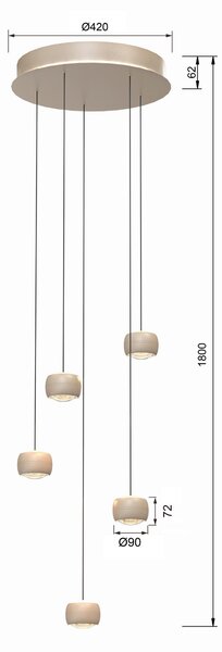 ZÁVĚSNÉ LED SVÍTIDLO, 42/180/42 cm - Závěsná LED svítidla