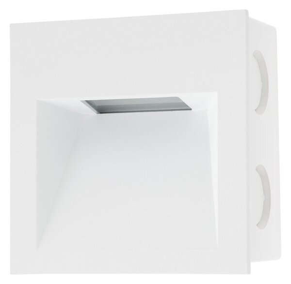 Arelux GS01WWIP20 MWH Xghost, bílé interiérové zápustné svítidlo do stěny, 2W LED 3000K, 9x9cm, IP20