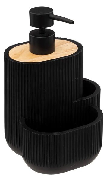 Dávkovač saponátu Blackwood, černá/s dřevěnými prvky, 500ml