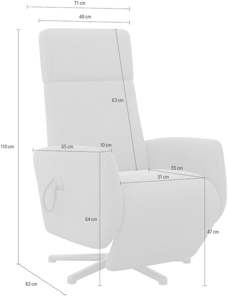 RELAXAČNÍ KŘESLO, textil, šedá Sit & More - Online Only křesla & taburety, Online Only