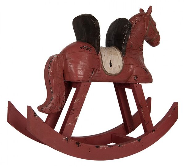 Červená antik dekorace houpací koník - 39*12*33 cm - Clayre & Eef