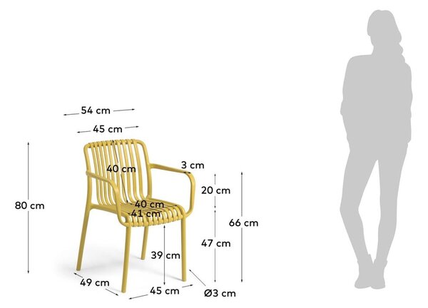 Hořčicově žlutá zahradní židle Kave Home Isabellini