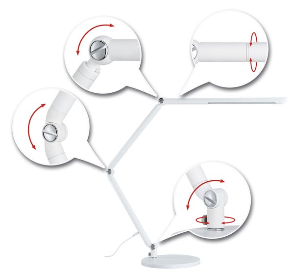 Paulmann 78911 FlexBar bílá LED stolní lampa, 10,6W LED, 3000-6500K výška 67cm