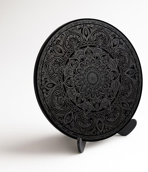 DUBLEZ | Měsíční mandala na zeď - Obsidián | UV tisk, Premium
