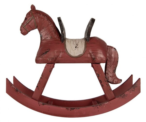 Červená antik dekorace houpací koník - 39*12*33 cm - Clayre & Eef