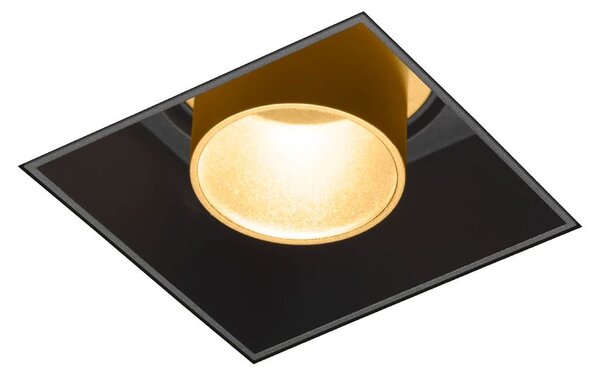 Wever Ducré 155151K3 Sneak trimless 1.0 LED, černo-zlatá hranatá bezrámečková bodovka, 1x7,9W LED 2700K, 7x7cm