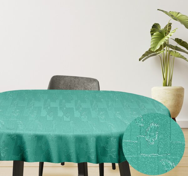 Ervi dekorační ubrus na stůl oválný - Estella listy zelená