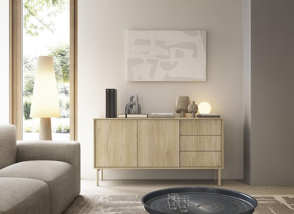 Komoda, barva: dub Cremona, rozměry: 153,5 x 79,8 x 39,5 cm