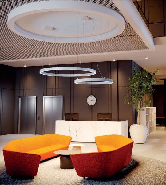 Arelux AM01WW SGD Xambit, zlaté závěsné kruhové svítidlo, 38W LED 3000K, prům. 60cm
