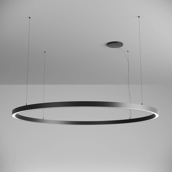 Arelux AM05WW SBK Xambit, černé závěsné kruhové svítidlo, 120W LED 3000K, prům. 204cm