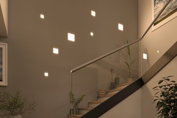Paulmann 92397 Veluna VariFit, hranaté zápustné svítidlo, 8,5W LED 4000K, 12,5x12,5cm, IP44