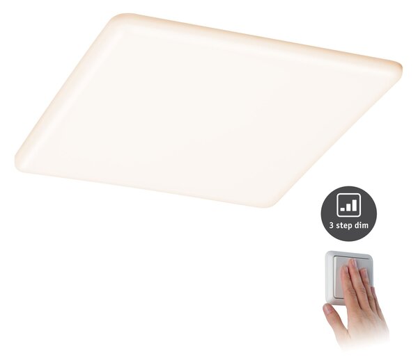 Paulmann 93062 Veluna VariFit, hranaté zápustné svítidlo, 21W LED 3000K, tříkrokové stmívání, 21,5x21,5cm, IP44