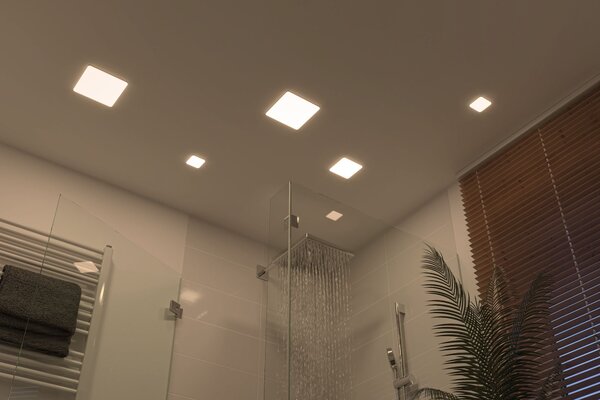Paulmann 92397 Veluna VariFit, hranaté zápustné svítidlo, 8,5W LED 4000K, 12,5x12,5cm, IP44
