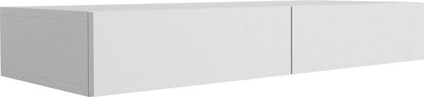Zavěšená komoda se dvěma zásuvkami, hladký povrch – bílá, rozměry 100 x 39,6 x 16 cm
