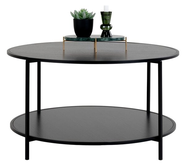 Černý kulatý konferenční stolek s černou deskou ø 80 cm Vita – House Nordic