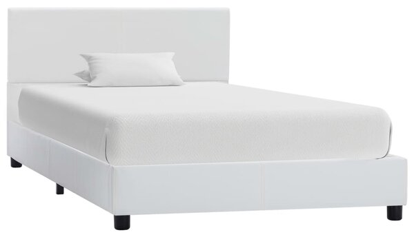 Rám postele bílý umělá kůže 100 x 200 cm