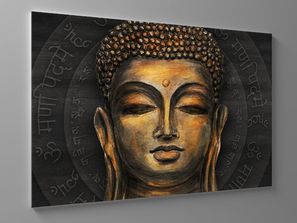 Liox Obraz zlatá hlava Buddhy Rozměr: 100 x 65 cm