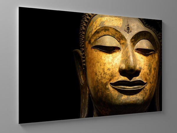 Liox Obraz bronzová tvář Buddhy Rozměr: 100 x 65 cm
