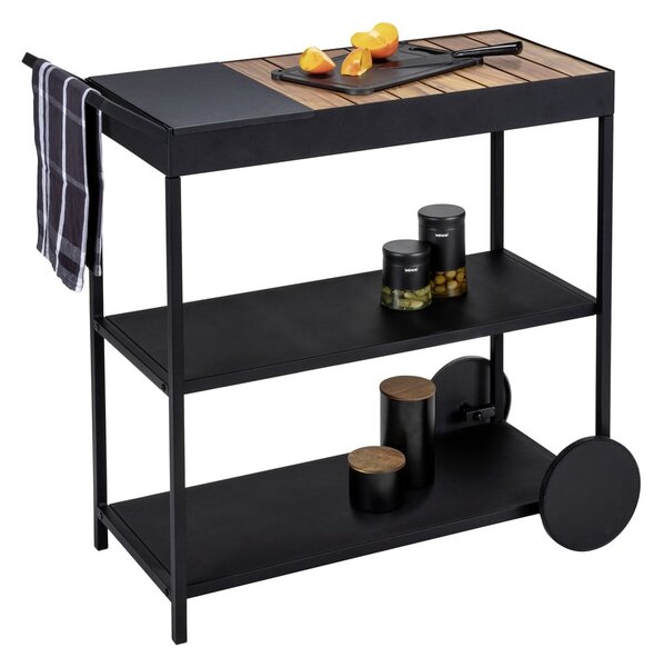 Servírovací stolek na kolečkách s deskou z akácie 40x80 cm Miro – Wenko