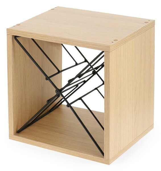 Regál na víno v dekoru jasanu v přírodní barvě počet lahví 12 36,5x36x29 cm Macon – Compactor