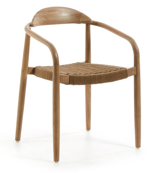 Dřevěná židle s béžovým sedákem Kave Home Glynis