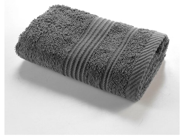 Tmavě šedý froté bavlněný ručník 30x50 cm Tendresse – douceur d'intérieur