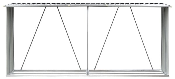 Zahradní kůlna na dříví z pozinkové oceli 330x84x152 cm šedá