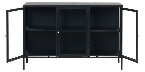 Černá kovová vitrína 132x85 cm Carmel – Unique Furniture
