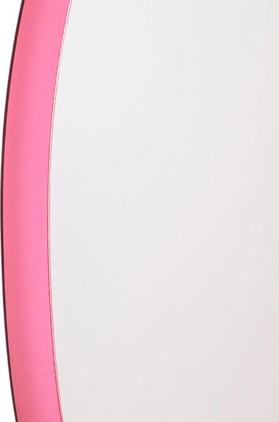 Zrcadlo – Nástěnné, kulaté – Kovové – Růžové – Průměr 60 cm