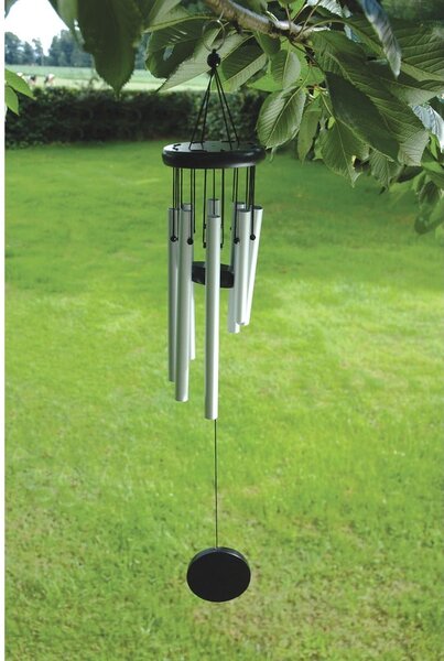 Závěsná zvonkohra ve stříbrné barvě Esschert Design, výška 56,5 cm