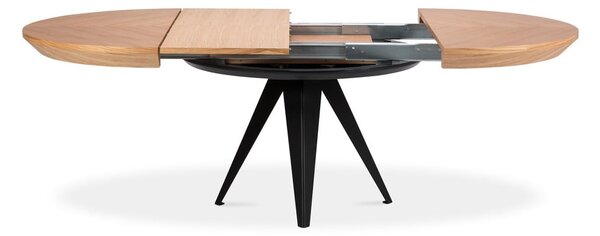 Kulatý rozkládací jídelní stůl s přídavnou deskou s deskou v dubovém dekoru ø 120 cm Magnus – Windsor & Co Sofas