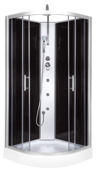 D‘Eluxe hydromasážní Sprchový Box AO80R8823 80x80x230cm, posuvné dveře, grafitové sklo, 4mm