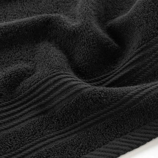 Černý froté bavlněný ručník 30x50 cm Tendresse – douceur d'intérieur