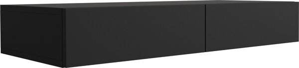 Zavěšená komoda se dvěma zásuvkami, hladký povrch – černá barva, rozměry 100 x 39,6 x 16 cm