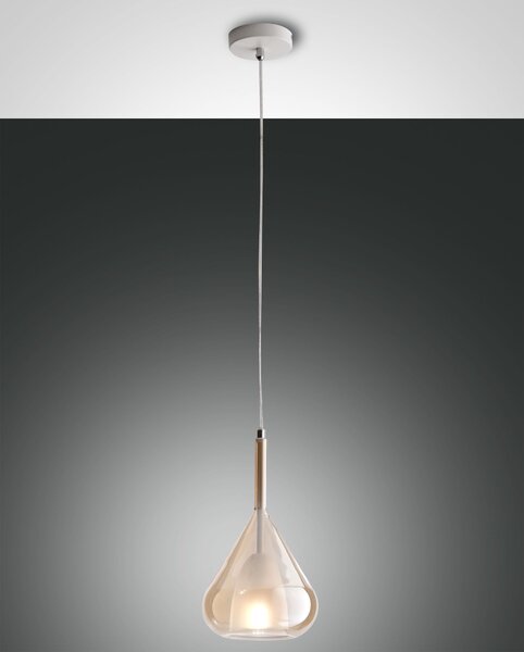 Fabas 3481-40-125 Lila, závěsné svítidlo z ambrového skla, 1x40W E27, průměr 20cm
