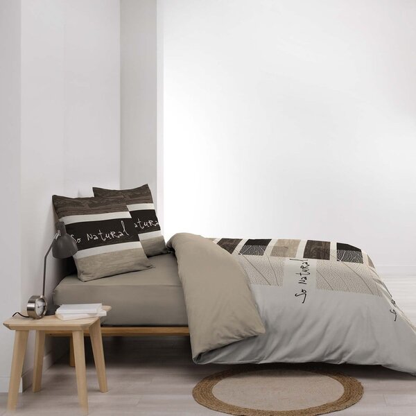 Hnědé bavlněné povlečení na dvoulůžko 200x200 cm So Natural – douceur d'intérieur