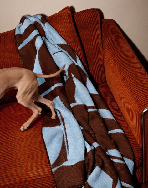 Lejaan Pléd Bold Overlock 130 x 200 cm Bílo-čokoládová